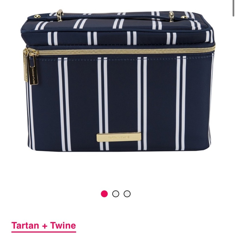 Tartan and twine makeup bag